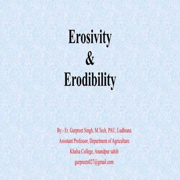 PPT on Erosivity and Erodivity