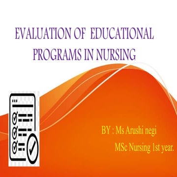 Ppt on evaluation of education programs in nursing
