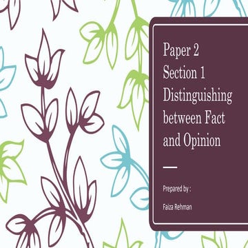 Ppt on fact &amp;opinion