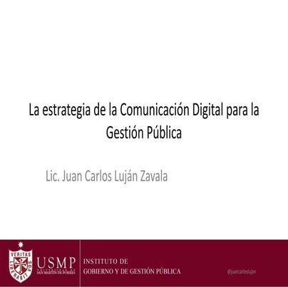 Estrategia de Comunicación Digital para la Gestiòn Pùblica