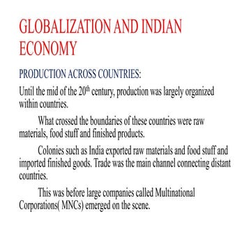 Ppt on globalisation and indian economy