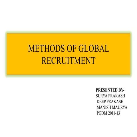 Ppt on global recruitment method