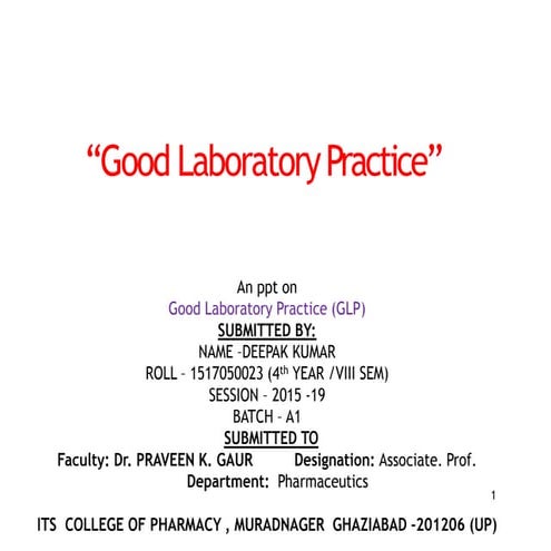 Ppt on glp by deepak kumar