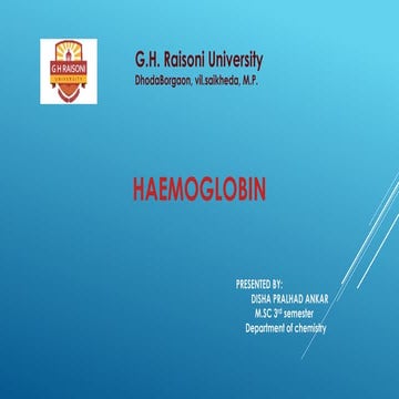 haemoglobin  by disha ankar 