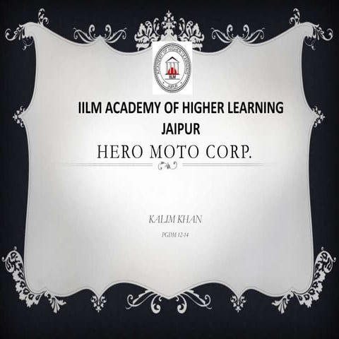 Hero Motocrop CSR project Report | PDF
