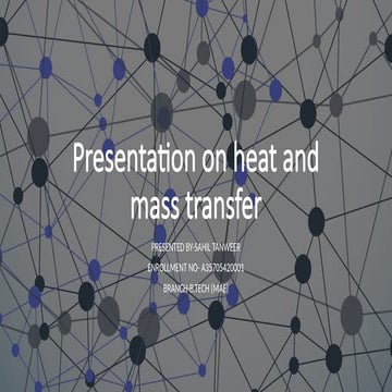 Presentation ON Heat and mass transfer PPT .pptx