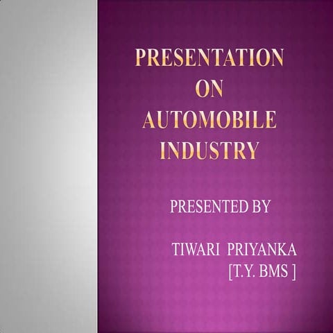 Ppt on automobile industry