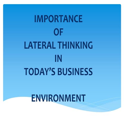 Ppt on lateral think