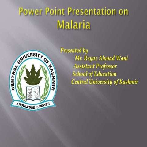 Ppt on malaria (1)