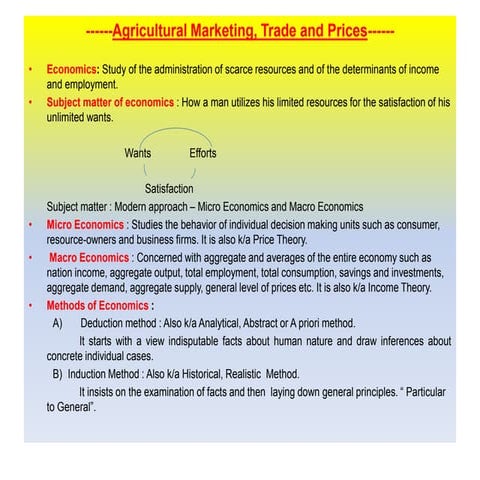 Agricultural Marketing, Trade and Prices - By Sonu Jain