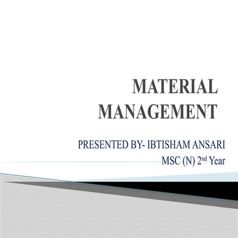 Materials management ppt | PPTX