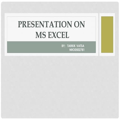 PowerPoint presentation on Microsoft Excel.docx