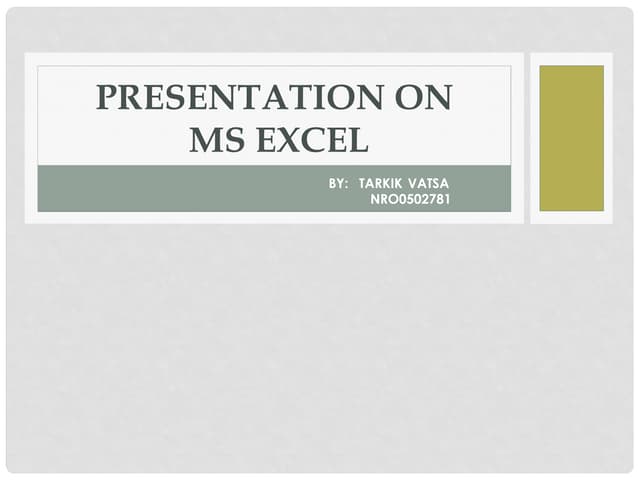 PowerPoint presentation on Microsoft Excel.docx