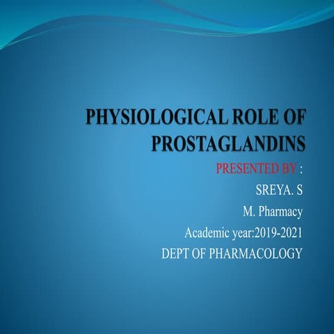 physiological role of prostaglandin