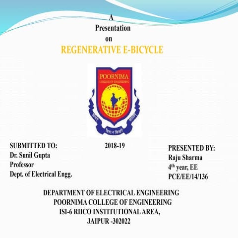 PPT on Regenerative E- Bicycle