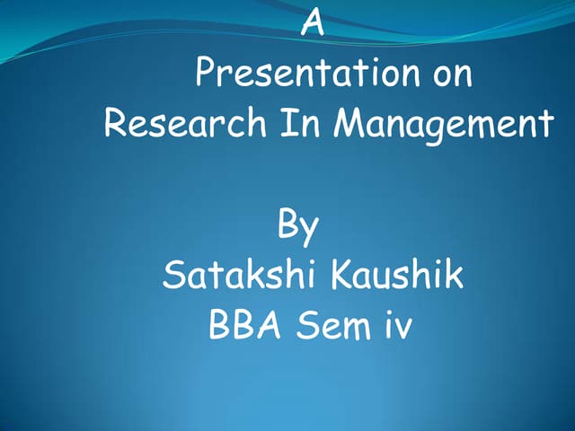 Ppt on research design