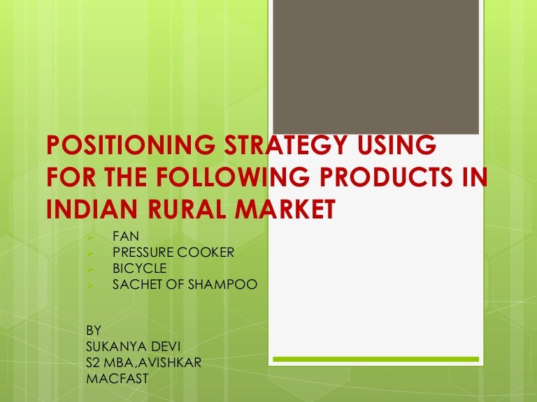 Indian Rural Marketing Strategies