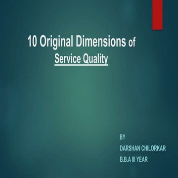 presentation on 10 dimensions of service quality.