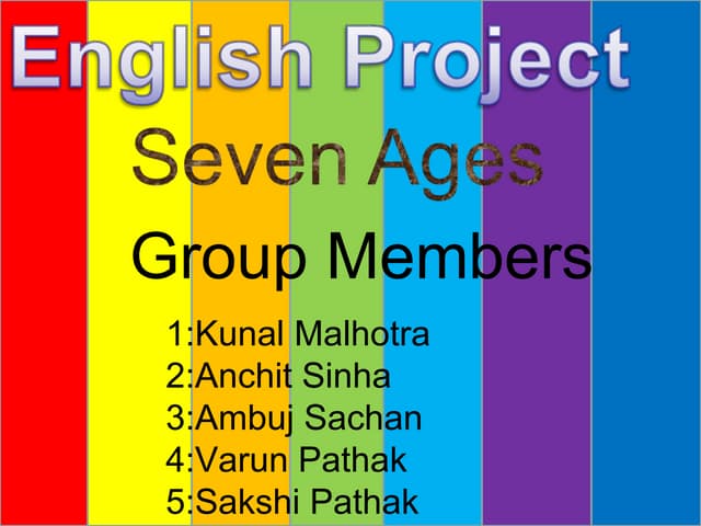 Ppt on seven ages
