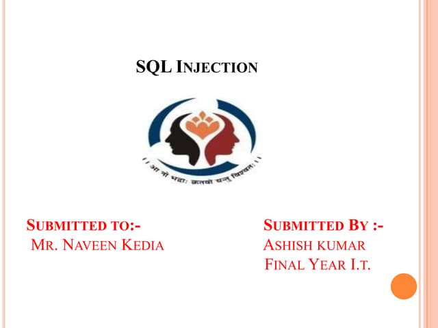 Ppt on sql injection