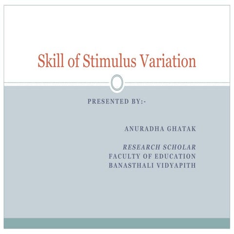 Ppt on stimulus variations