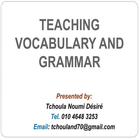 Teaching English vocabulary and grammar (by Desire Noumi T.)