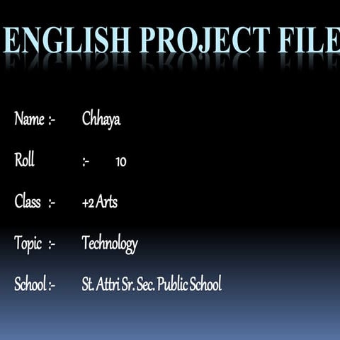 PPt on Technology (Chhaya, Roll No. 10).pptx