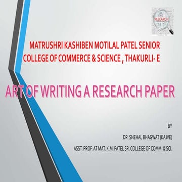 Ppt on writing reseach paper