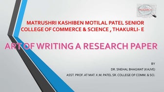 Ppt on writing reseach paper