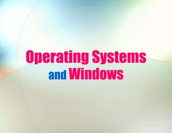 Operating systems basics (Graphical User Interfaces (GUIs) GUI Tools ...