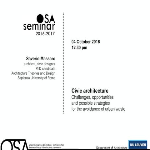 Civic Architecture: challenges, opportunities and possible strategies for the...