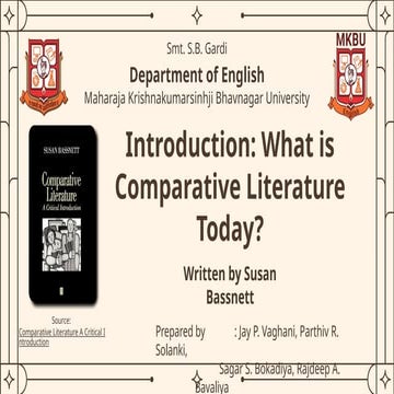 Concepts/ Definations and Function of Comparative Literature | PPTX