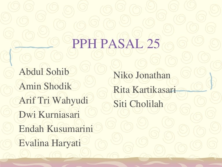 Contoh Soal Pajak Pasal 25