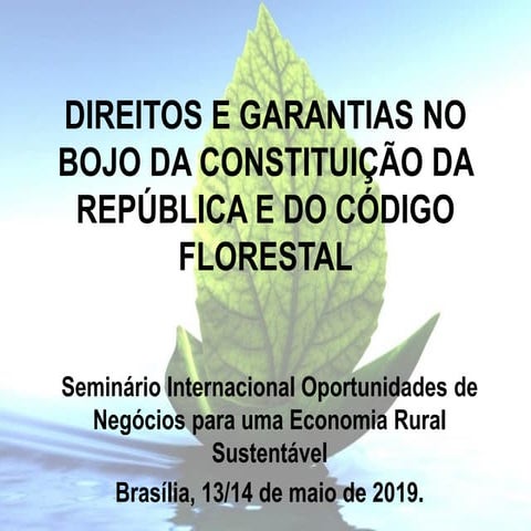 "Direitos e garantias no bojo da Constituição da República e do Código Flores...