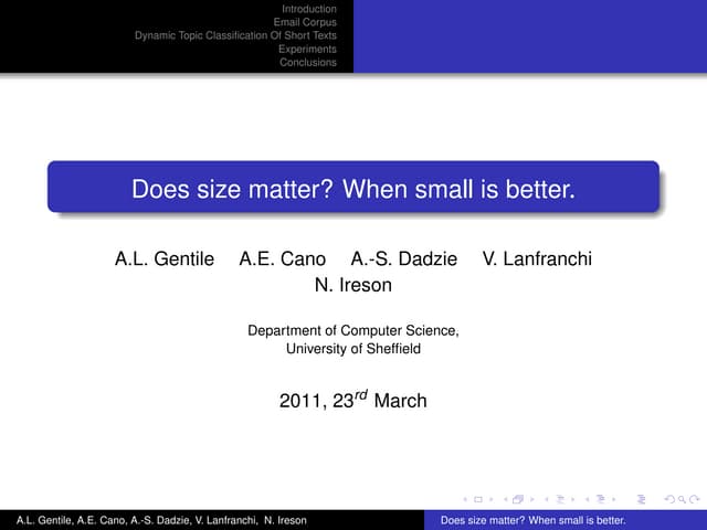 Does Size Matter? When Small is Goo...