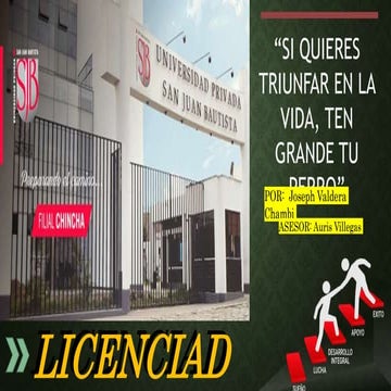Artículo científico - "SI QUIERES TRIUNFAR EN LA VIDA, TEN GRANDE TU PERRO"
