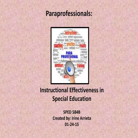 Ppt paraprofessionals and instruction 