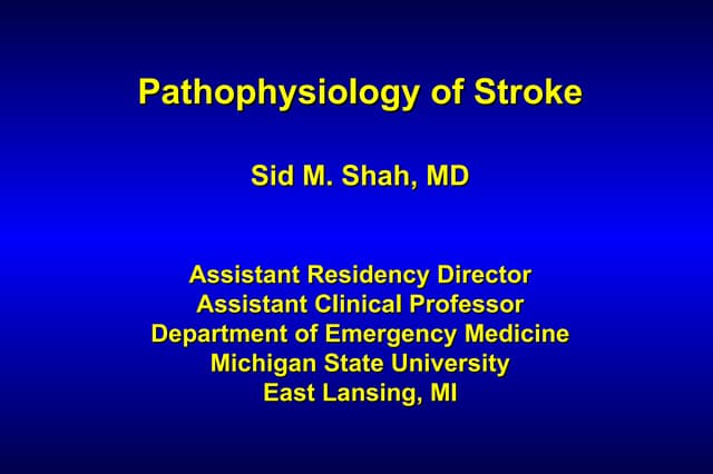 Basic Anatomy & Pathophysiology of ischemic stroke | PPT