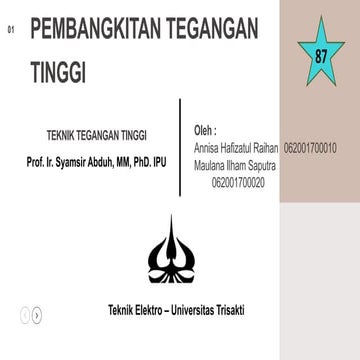 PPT Pembangkitan Tegangan Tinggi Kelompok 1