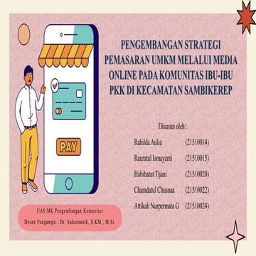 Pengembangan Strategi Pemasaran UMKM Melalui Media Online pada ...