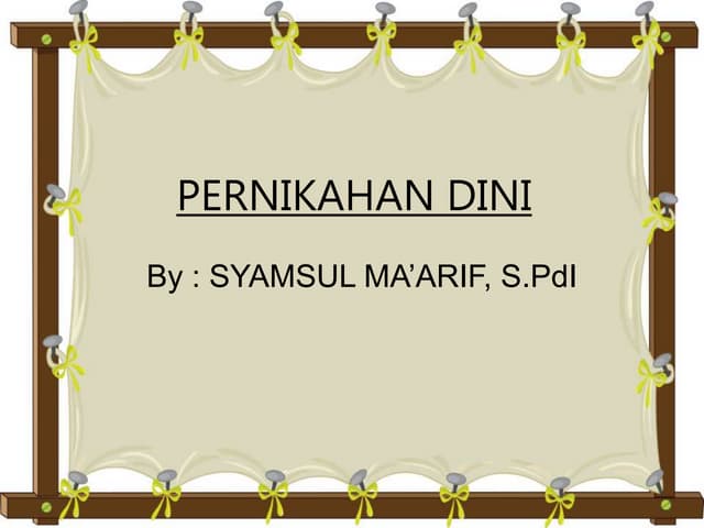 pelajaran tentang pernikahan dini bagi remaja