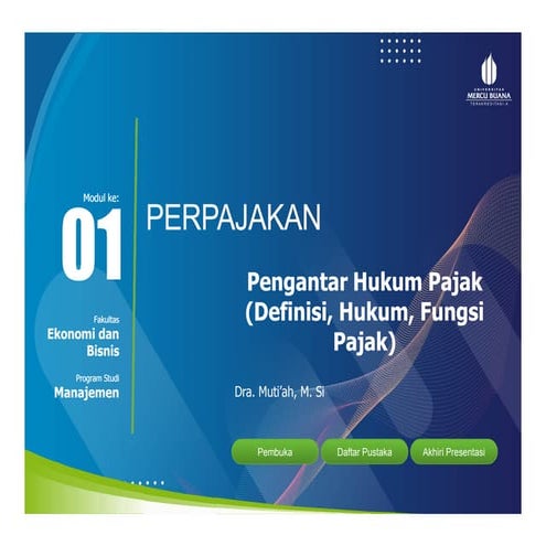 PPT Perpajakan [TM1] pengantar hukum pajak | PDF