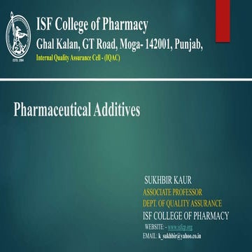 Pharmaceutical Additives