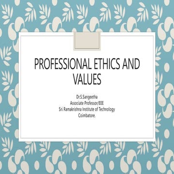 Professional Ethics and Values-Introduction