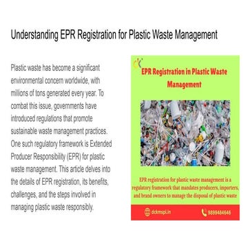 What are the benefits of EPR Registration in Plastic Waste Management