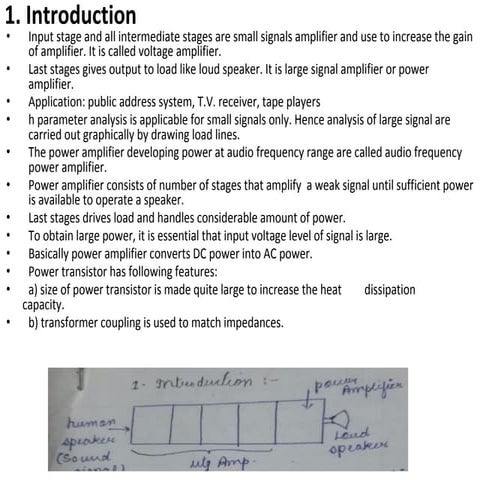 Introduction to Power amplifier and its types