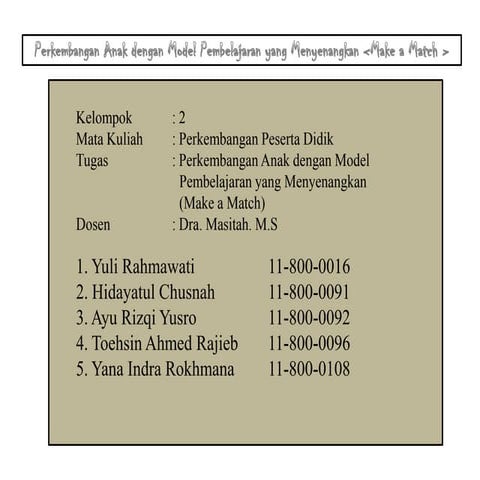 Ppt perkembanngan anak dan pembelajaran yg menyenangkan