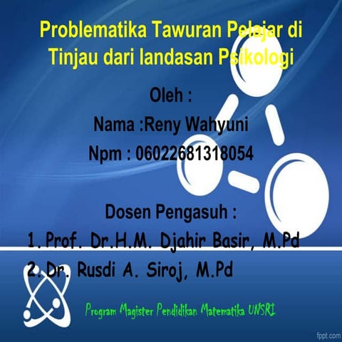 Tawuran antar Pelajar ppt