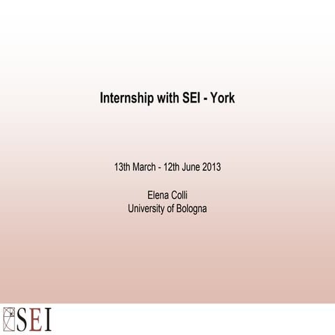 Internship at the Stockholm Environment Institute - York