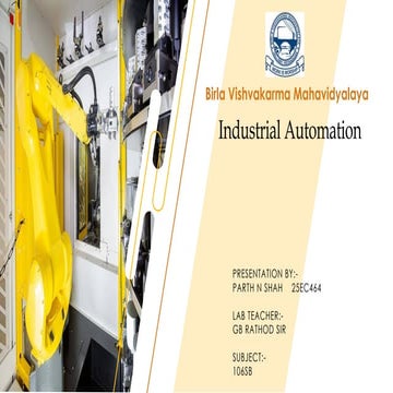 PPT presentation on the history and importance of industial autmomation and c...